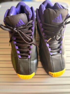 Adidas Torsion System Basketball Sneakers Black Purple Yellow Men’s Size 10